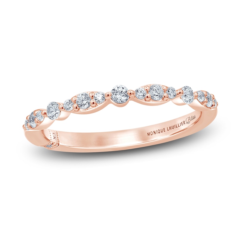 Monique Lhuillier Bliss Diamond Wedding Band 1/4 ct tw Round-cut 18K Rose Gold