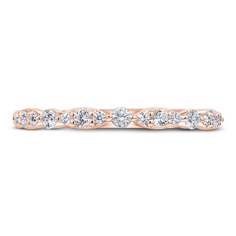 Main Image 3 of Monique Lhuillier Bliss Diamond Wedding Band 1/4 ct tw Round-cut 18K Rose Gold