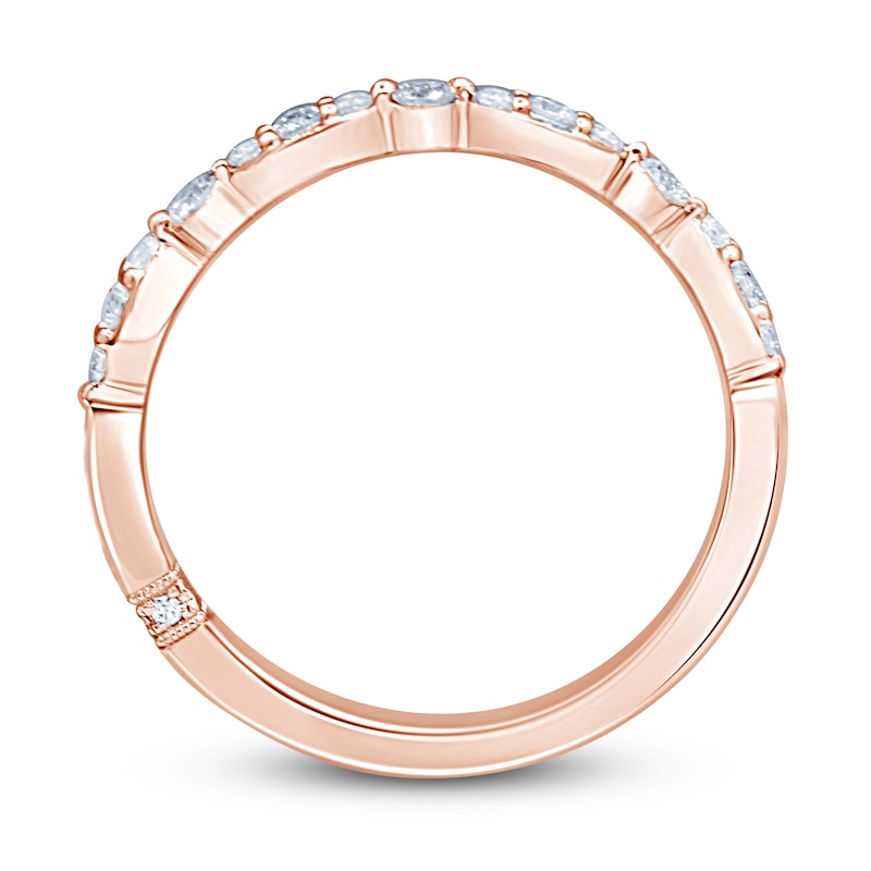 Main Image 4 of Monique Lhuillier Bliss Diamond Wedding Band 1/4 ct tw Round-cut 18K Rose Gold