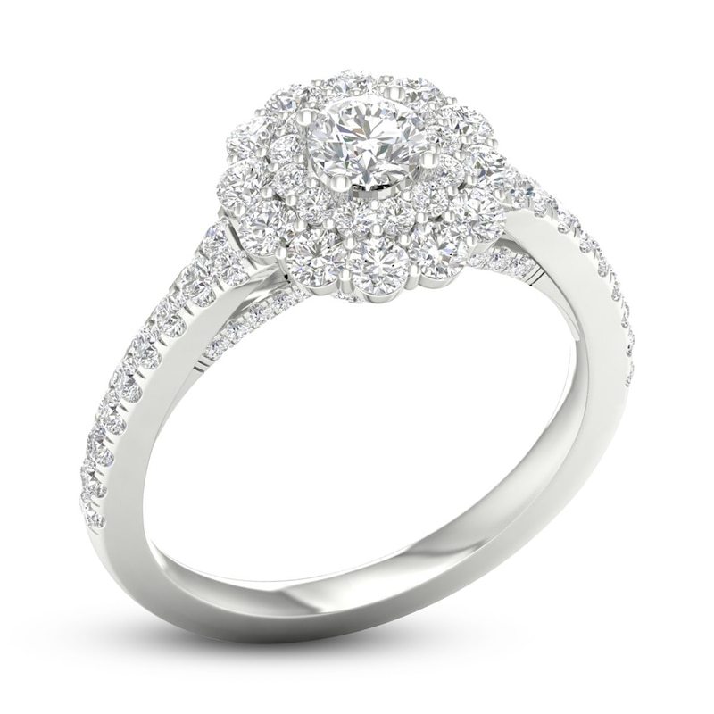 Diamond Engagement Ring 1-1/4 ct tw Round-cut 14K White Gold