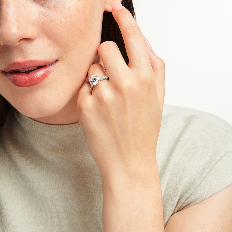 Main Image 4 of THE LEO Legacy Lab-Grown Diamond Engagement Ring 3-1/2 ct tw 14K White Gold