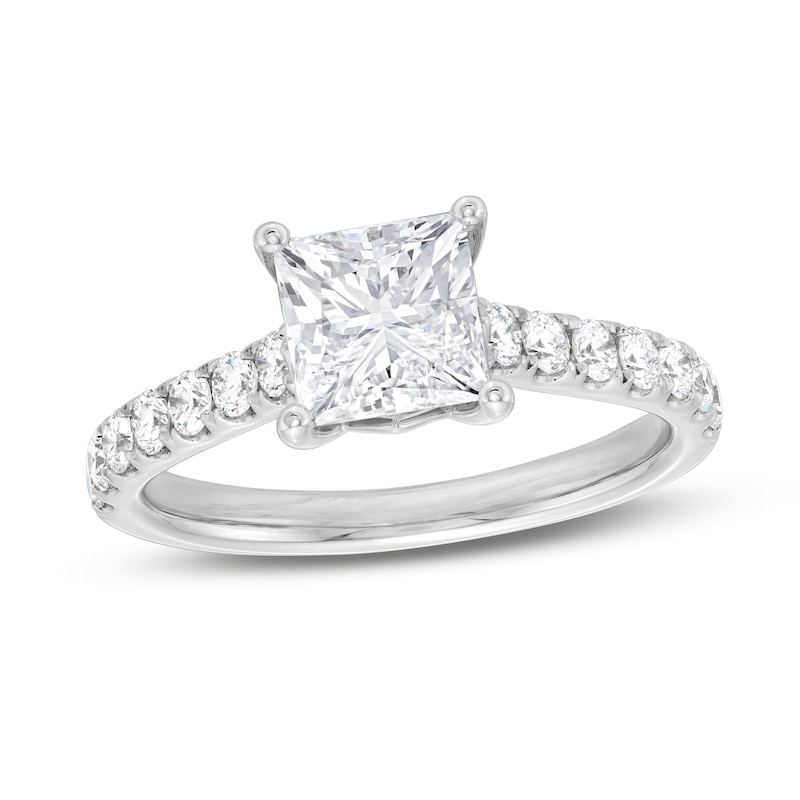 Main Image 1 of THE LEO Legacy Lab-Grown Diamond Princess-Cut Engagement Ring 1-7/8 ct tw 14K White Gold