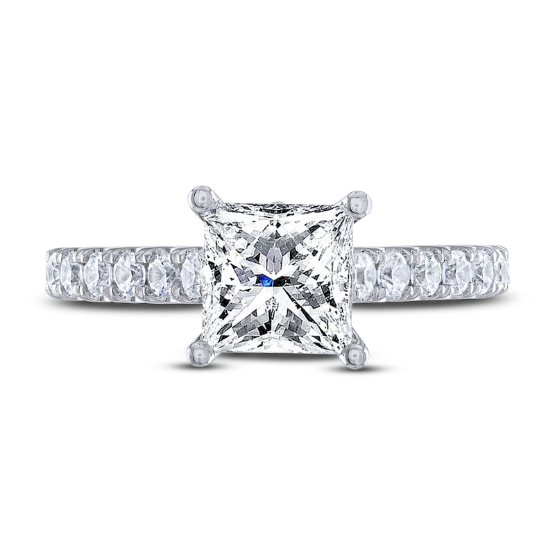 THE LEO Legacy Lab-Created Diamond Princess-Cut Engagement Ring 1-7/8 ct tw 14K White Gold