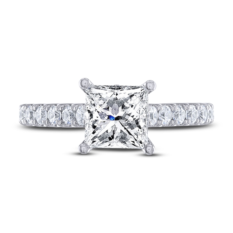 Main Image 3 of THE LEO Legacy Lab-Grown Diamond Princess-Cut Engagement Ring 1-7/8 ct tw 14K White Gold