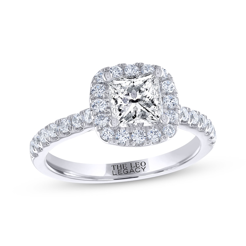 THE LEO Legacy Lab-Created Diamond Princess-Cut Engagement Ring 1-3/8 ct tw 14K White Gold