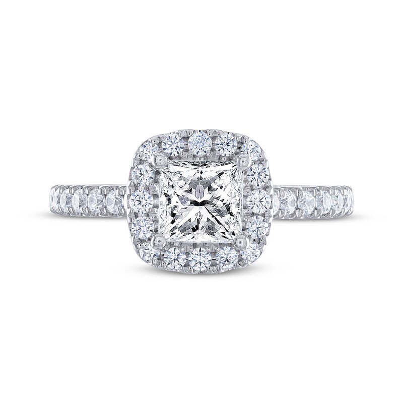 Main Image 3 of THE LEO Legacy Lab-Grown Diamond Princess-Cut Engagement Ring 1-3/8 ct tw 14K White Gold