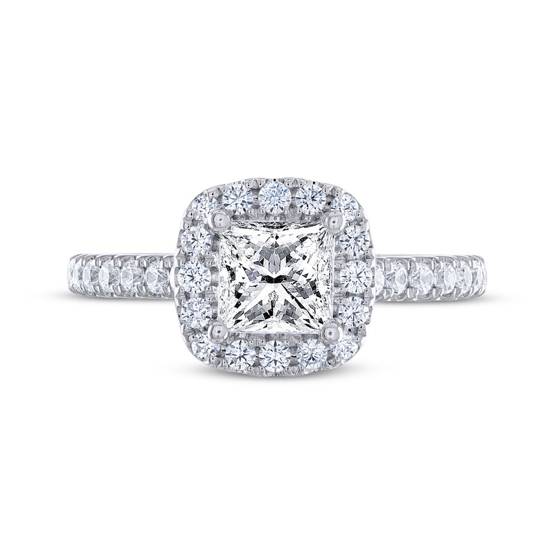 THE LEO Legacy Lab-Created Diamond Princess-Cut Engagement Ring 1-3/8 ct tw 14K White Gold