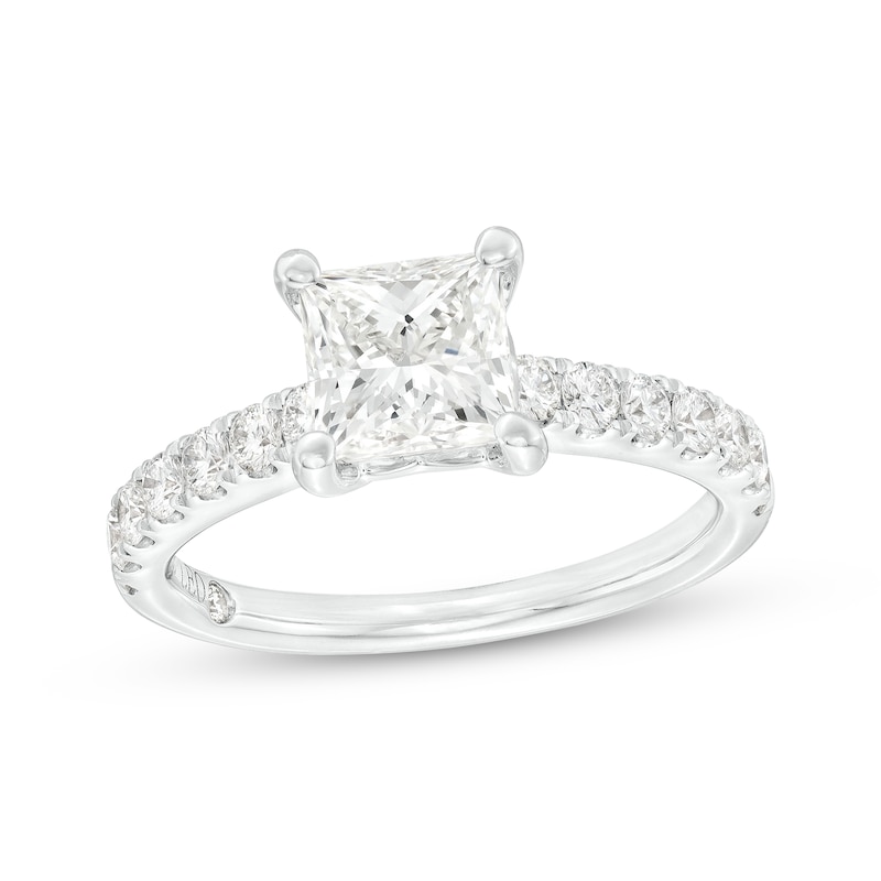 Main Image 1 of THE LEO Diamond Engagement Ring 2 ct tw Princess & Round-cut 14K White Gold