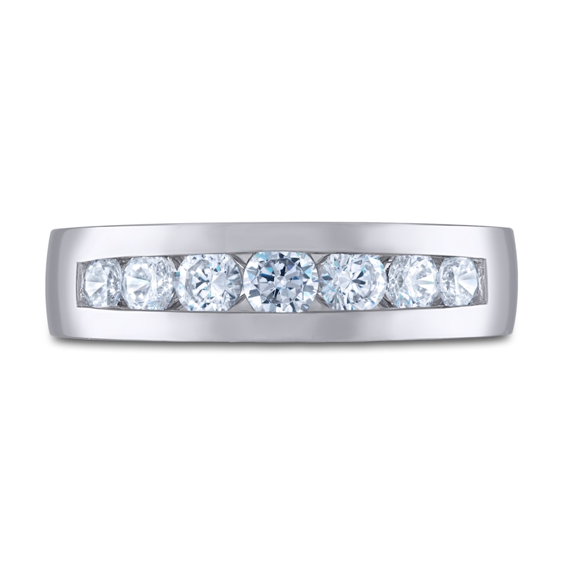 Main Image 3 of Men's THE LEO Ideal Cut Diamond Wedding Band 1 ct tw 14K White Gold