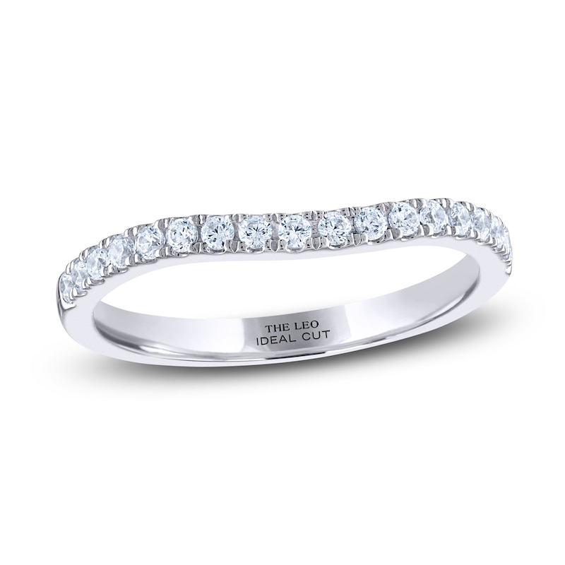 THE LEO Ideal Cut Diamond Wedding Band 1/4 ct tw Round-cut 14K White Gold