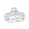 Thumbnail Image 1 of THE LEO First Light Diamond Oval-Cut Bridal Set 1-1/5 ct tw 14K White Gold