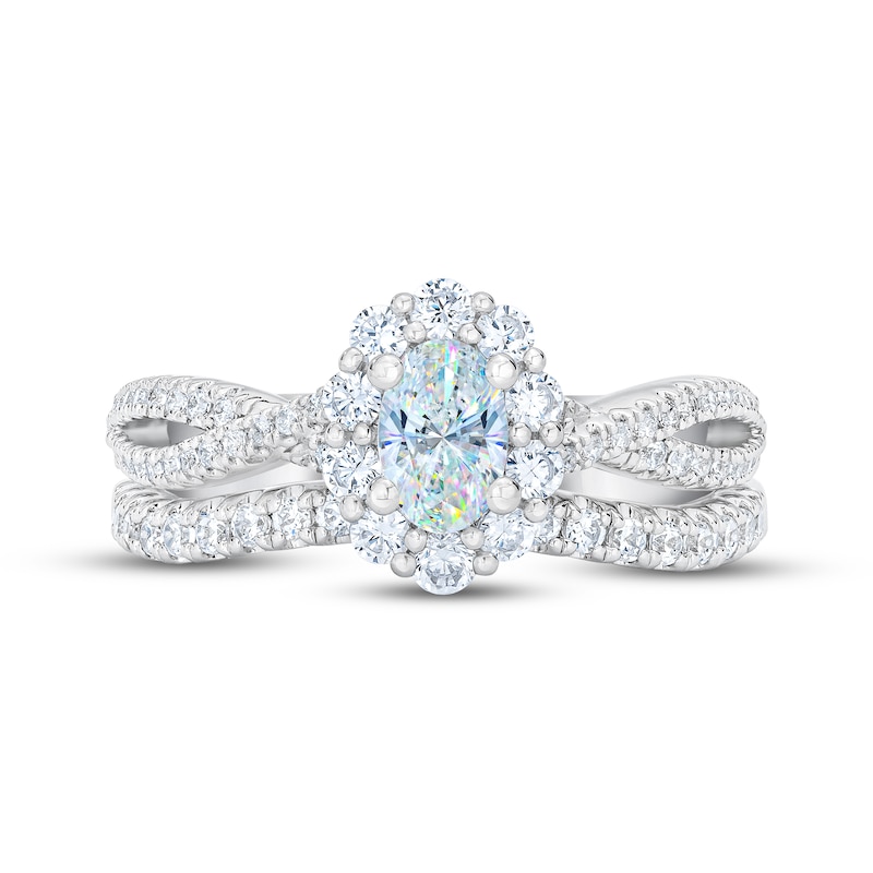Main Image 3 of THE LEO First Light Diamond Oval-Cut Bridal Set 1-1/5 ct tw 14K White Gold
