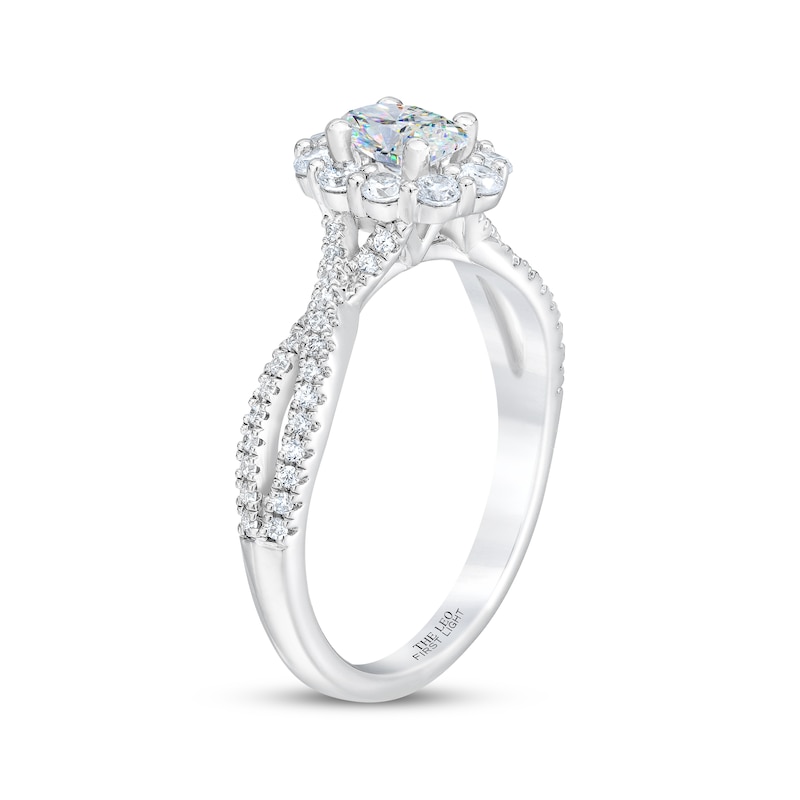 Main Image 5 of THE LEO First Light Diamond Engagement Ring 1 ct tw Oval & Round-cut 14K White Gold