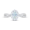 THE LEO First Light Diamond Engagement Ring 1 ct tw Oval & Round-cut 14K White Gold