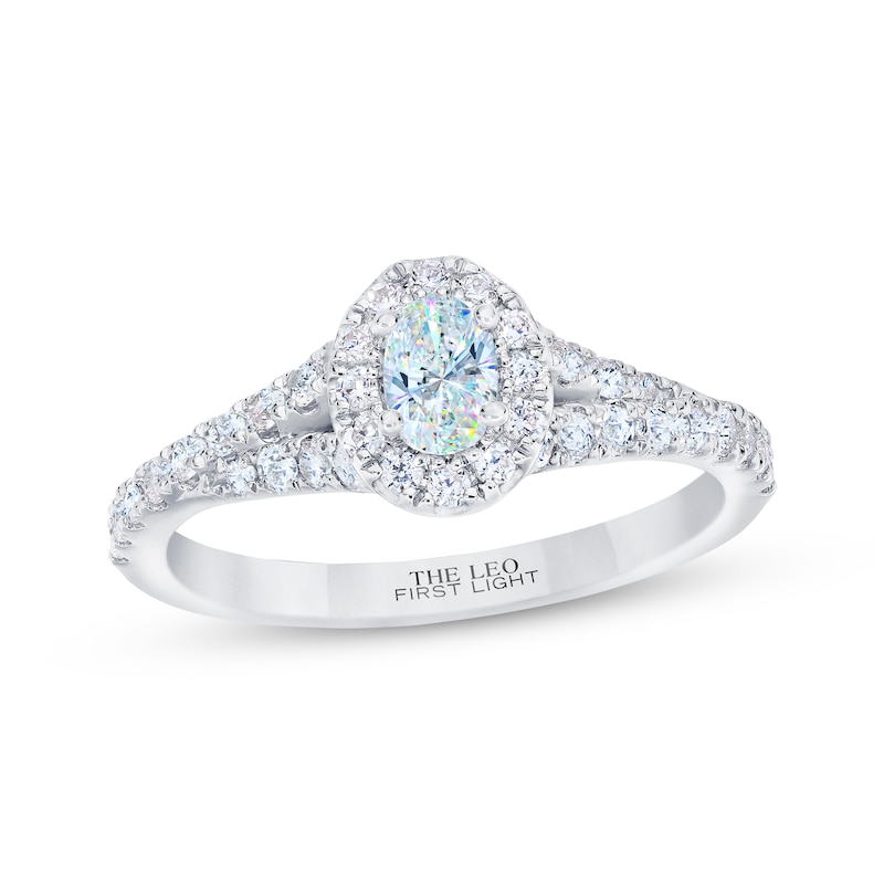Main Image 1 of THE LEO First Light Diamond Oval-Cut Engagement Ring 3/4 ct tw 14K White Gold