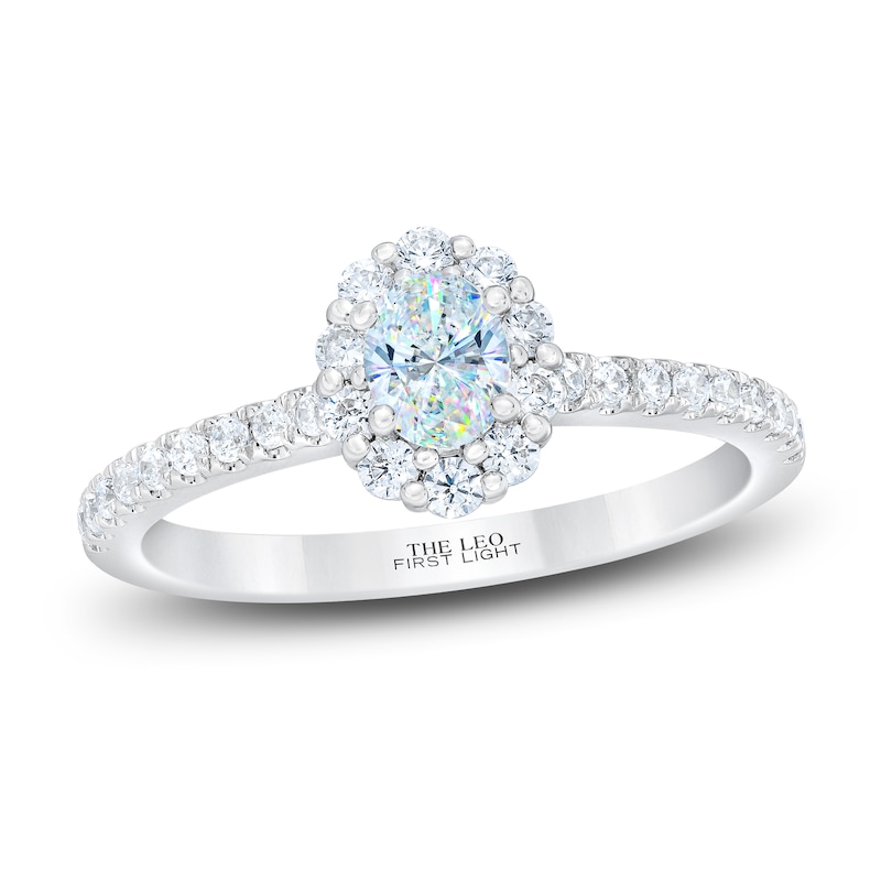 THE LEO First Light Diamond Oval-Cut Engagement Ring 5/8 ct tw 14K White Gold