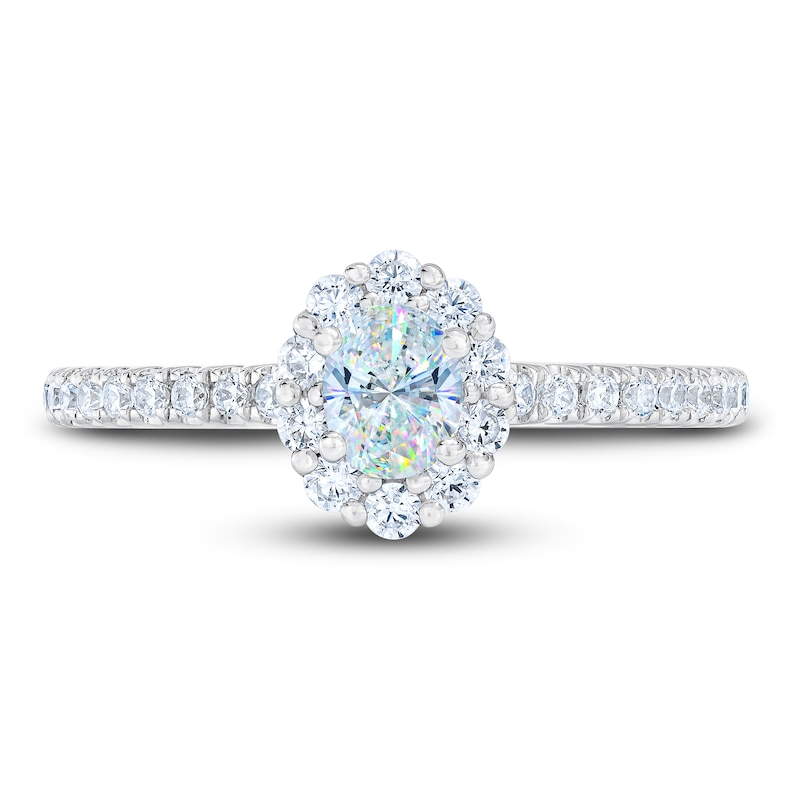 Main Image 3 of THE LEO First Light Diamond Oval-Cut Engagement Ring 5/8 ct tw 14K White Gold