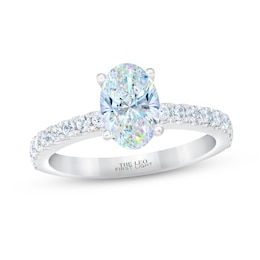 THE LEO First Light Diamond Oval-Cut Engagement Ring 1-7/8 ct tw 14K White Gold