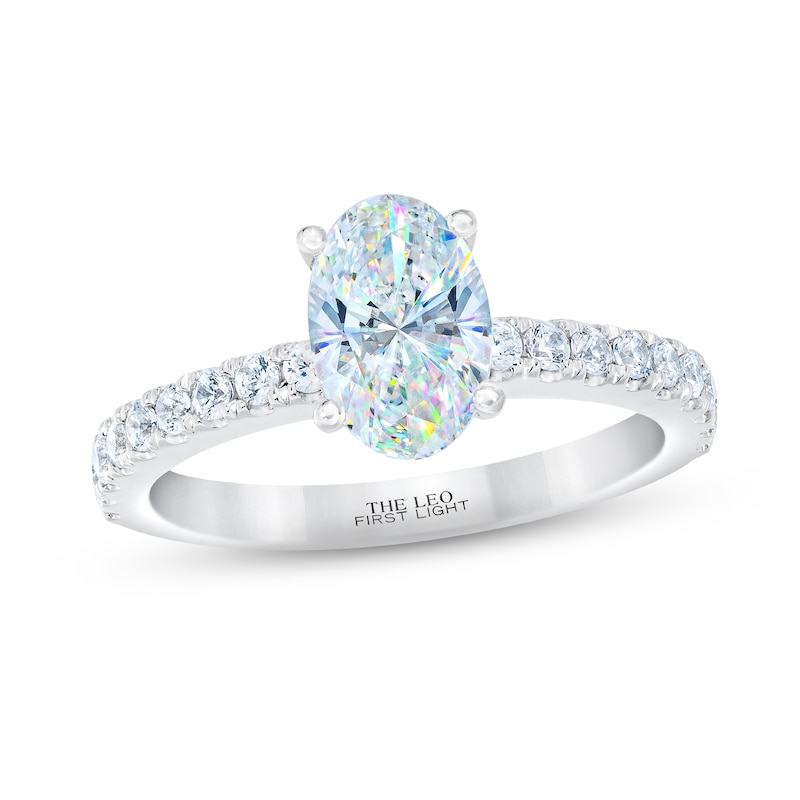 THE LEO First Light Diamond Oval-Cut Engagement Ring 1-7/8 ct tw 14K White Gold