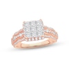 Thumbnail Image 0 of Diamond Engagement Ring 1-1/2 ct tw Princess & Round-cut 14K Rose Gold