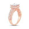 Thumbnail Image 1 of Diamond Engagement Ring 1-1/2 ct tw Princess & Round-cut 14K Rose Gold