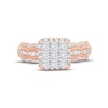 Diamond Engagement Ring 1-1/2 ct tw Princess & Round-cut 14K Rose Gold