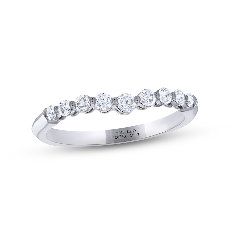 Main Image 1 of THE LEO Ideal Cut Diamond Wedding Band 1/3 ct tw Round-cut 14K White Gold