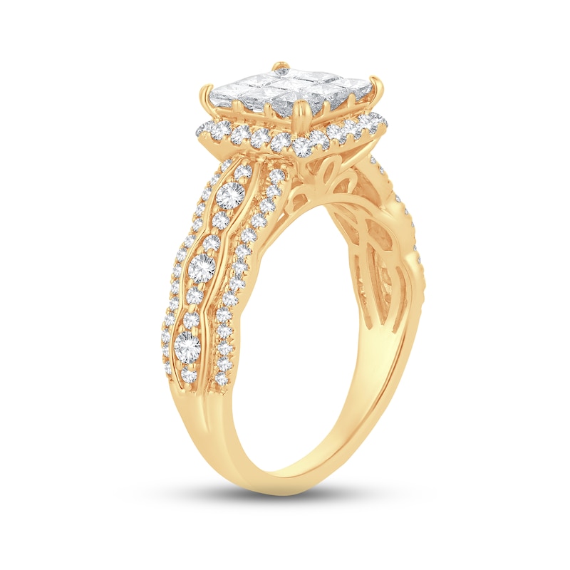 Main Image 2 of Now + Forever Diamond Engagement Ring 1-1/2 ct tw Princess & Round-cut 14K Yellow Gold
