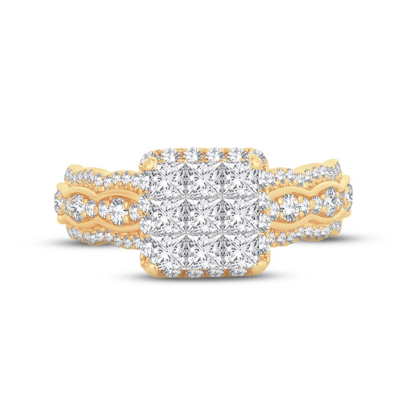 Main Image 3 of Now + Forever Diamond Engagement Ring 1-1/2 ct tw Princess & Round-cut 14K Yellow Gold