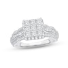 Diamond Engagement Ring 1-1/2 ct tw Princess & Round-cut 14K White Gold