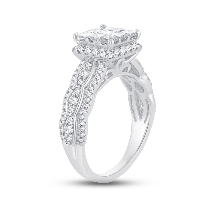 Main Image 2 of Now + Forever Diamond Engagement Ring 1-1/2 ct tw Princess & Round-cut 14K White Gold