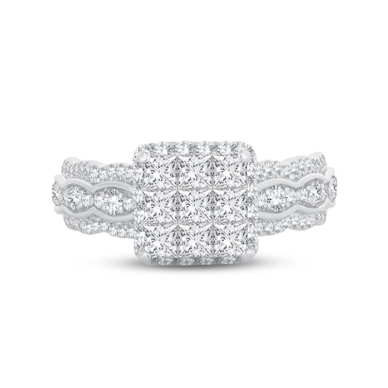 Main Image 3 of Now + Forever Diamond Engagement Ring 1-1/2 ct tw Princess & Round-cut 14K White Gold