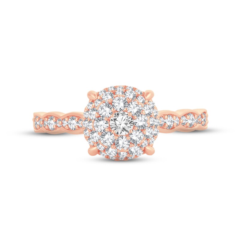 Diamond Engagement Ring 5/8 ct tw Round-cut 14K Rose Gold