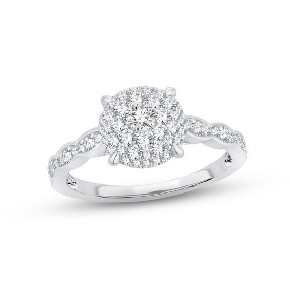 Now + Forever Diamond Engagement Ring 5/8 ct tw Round-cut 14K White Gold