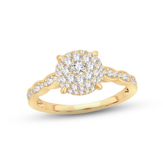 Now + Forever Diamond Engagement Ring 5/8 ct tw Round-cut 14K Yellow Gold