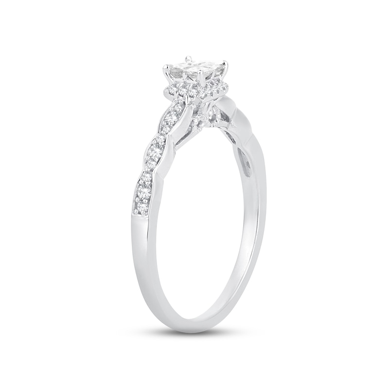 Main Image 2 of Now + Forever Multi-Diamond Engagement Ring 1/3 ct tw Princess & Round-cut 14K White Gold