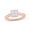 Thumbnail Image 1 of Now + Forever Multi-Diamond Engagement Ring 1 ct tw Princess & Round-cut 14K Rose Gold