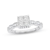 Thumbnail Image 0 of Multi-Diamond Engagement Ring 1 ct tw Princess & Round-cut 14K White Gold