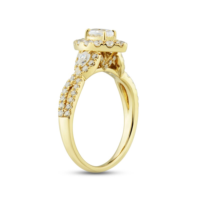 Diamond Engagement Ring 1 ct tw Marquise, Pear & Round-cut 14K Yellow Gold