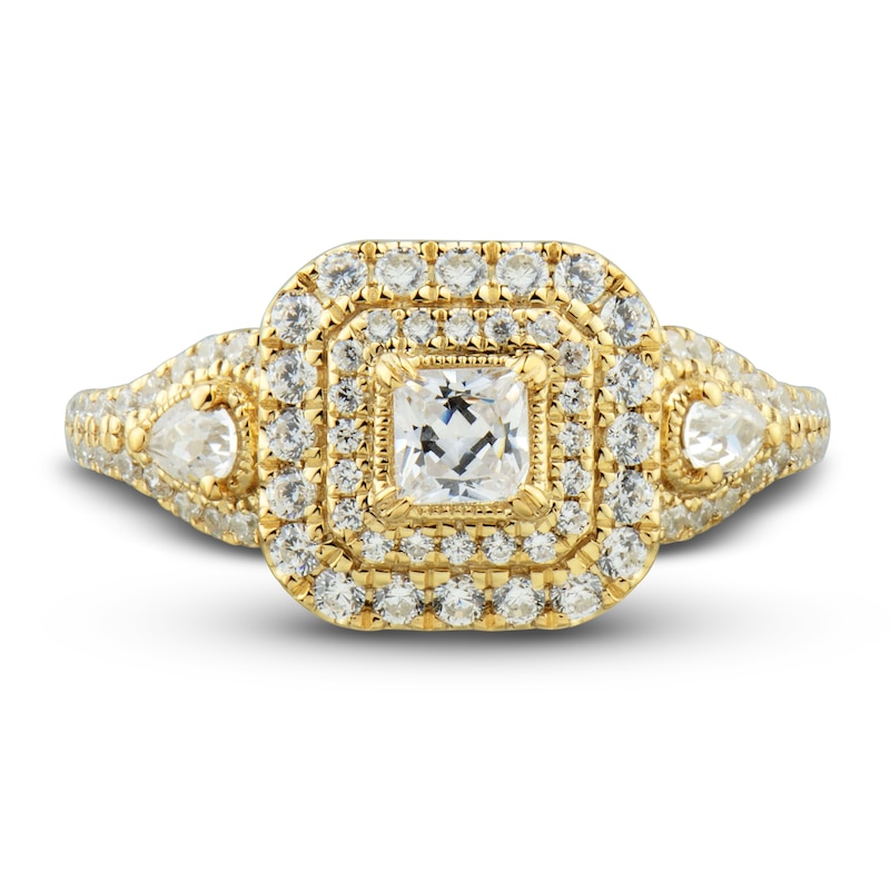 Diamond Engagement Ring 1 ct tw Princess, Pear & Round-cut 14K Yellow Gold