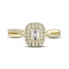 Thumbnail Image 3 of Now + Forever Diamond Engagement Ring 1/2 ct tw Emerald & Round-cut 14K Yellow Gold