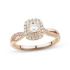 Thumbnail Image 1 of Now + Forever Diamond Engagement Ring 1/2 ct tw Emerald & Round-cut 14K Rose Gold