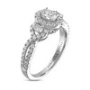 Adrianna Papell Diamond Engagement Ring 7/8 ct tw Oval & Round-cut 14K White Gold