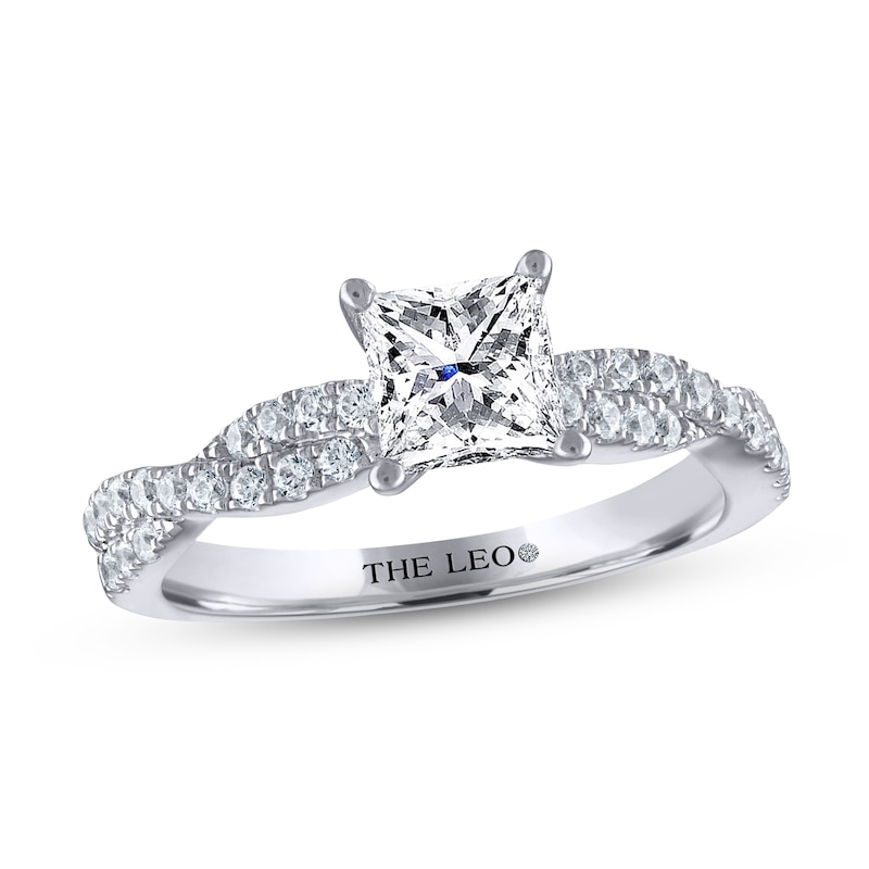 THE LEO Diamond Engagement Ring 1-1/4 ct tw Princess & Round-cut 14K White Gold