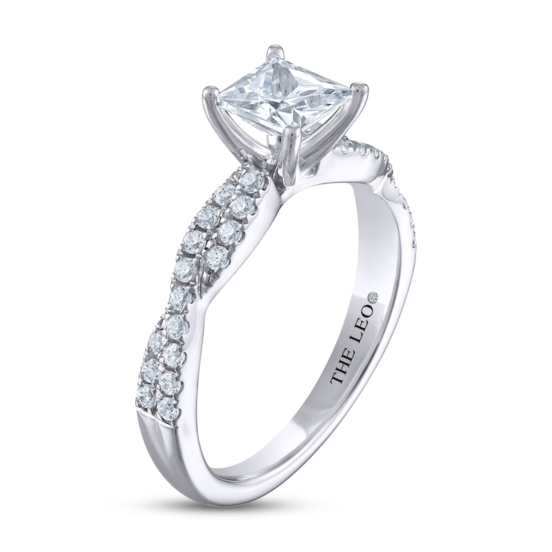 THE LEO Diamond Engagement Ring 1-1/4 ct tw Princess & Round-cut 14K White Gold