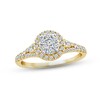 Thumbnail Image 1 of Now + Forever Diamond Engagement Ring 1/2 ct tw Round & Baguette-cut 10K Yellow Gold