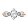 Thumbnail Image 2 of Adrianna Papell Diamond Engagement Ring 3/4 ct tw Princess & Round-cut 14K Two-Tone Gold