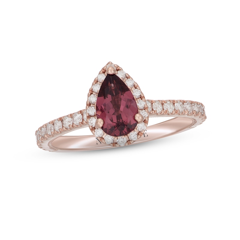 Neil Lane Rhodolite Garnet Engagement Ring 1/2 ct tw Diamonds 14K Rose Gold