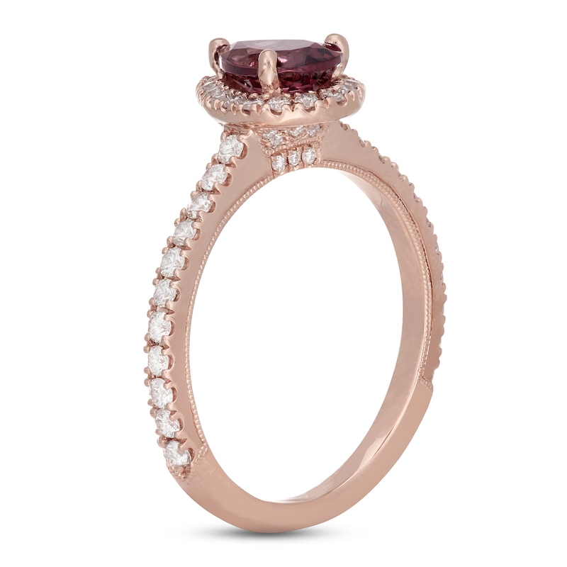 Main Image 2 of Neil Lane Rhodolite Garnet Engagement Ring 1/2 ct tw Diamonds 14K Rose Gold