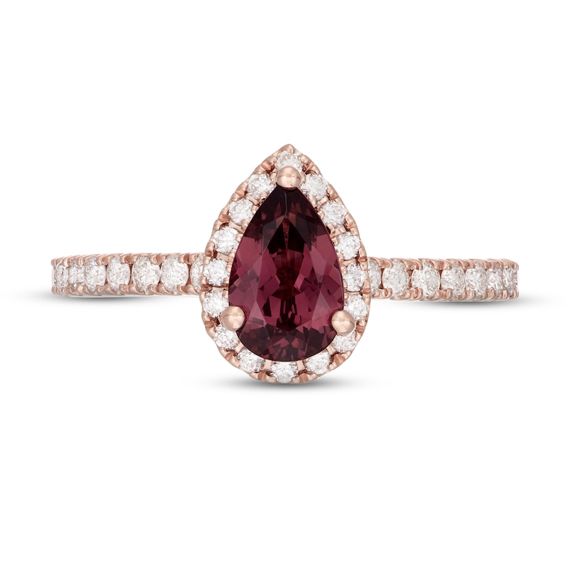 Main Image 3 of Neil Lane Rhodolite Garnet Engagement Ring 1/2 ct tw Diamonds 14K Rose Gold